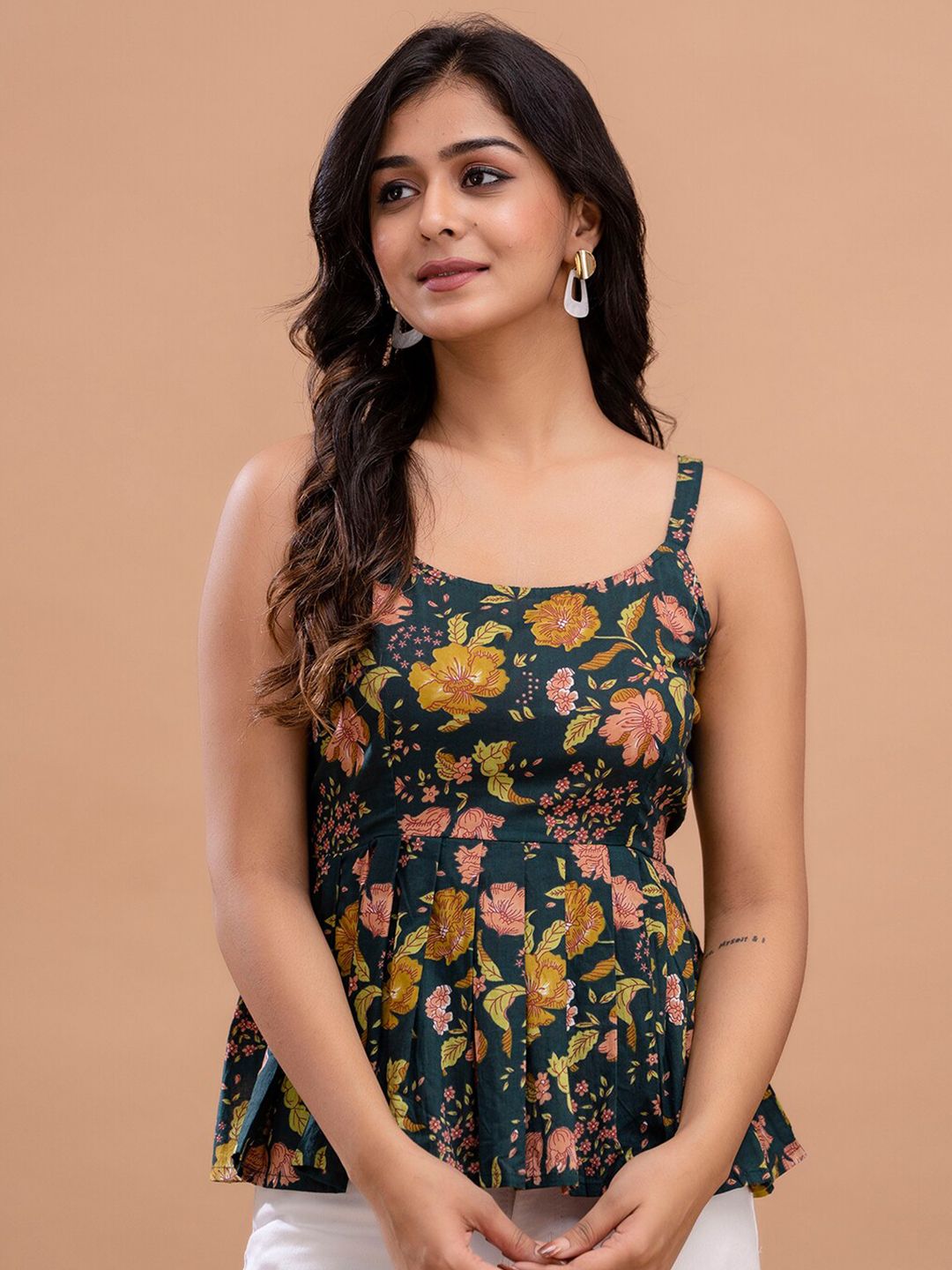 Blooming Beauty Cotton Peplum Top