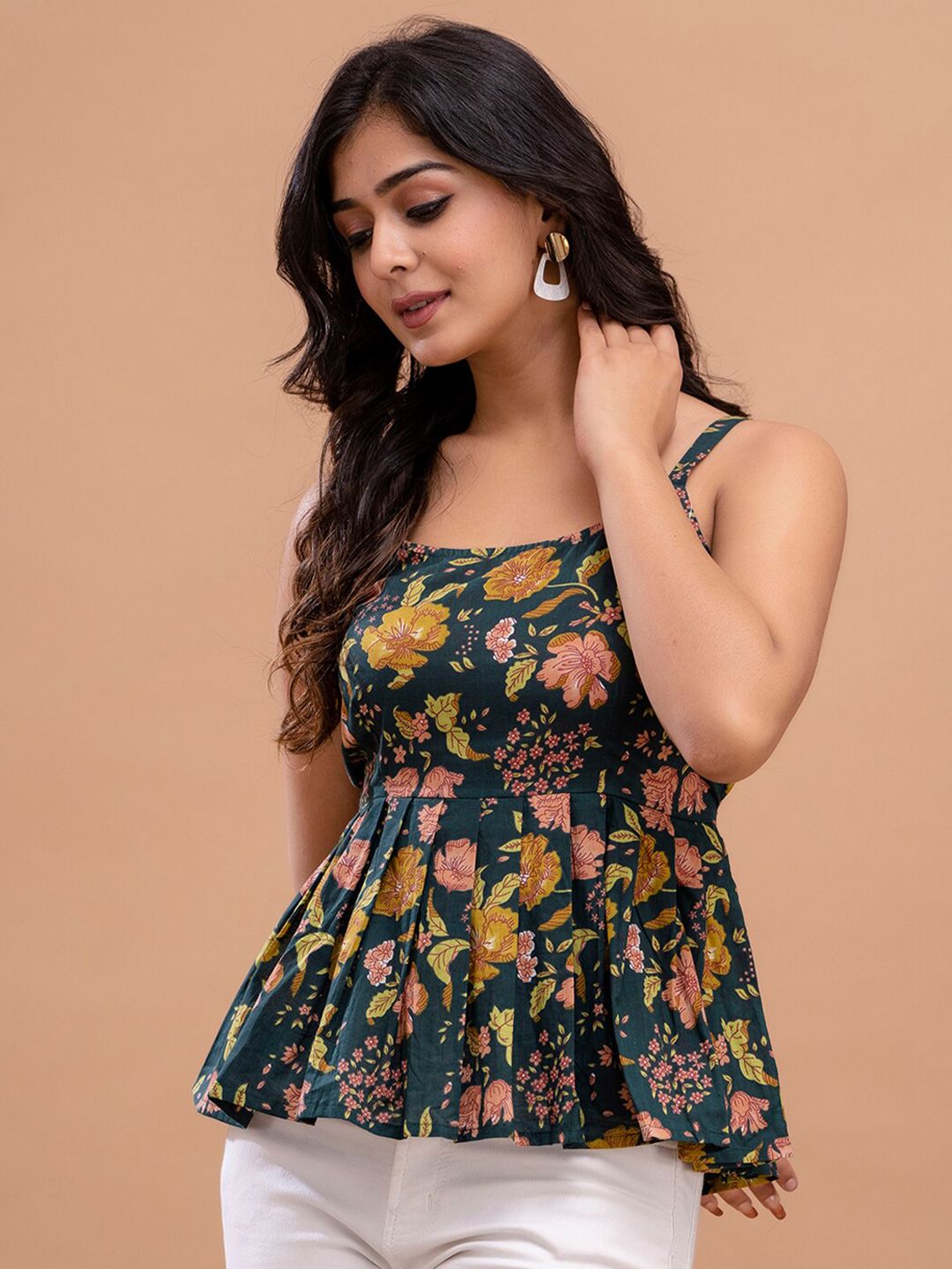 Blooming Beauty Cotton Peplum Top