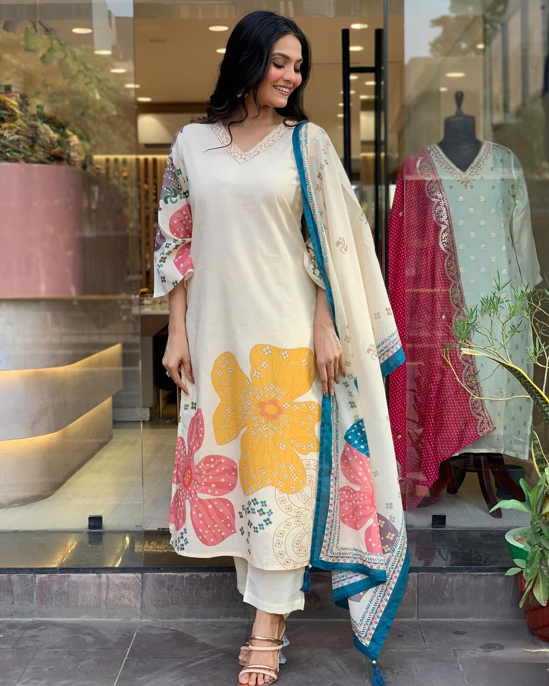 Viscose Rayon Kurta Set With Dupatta