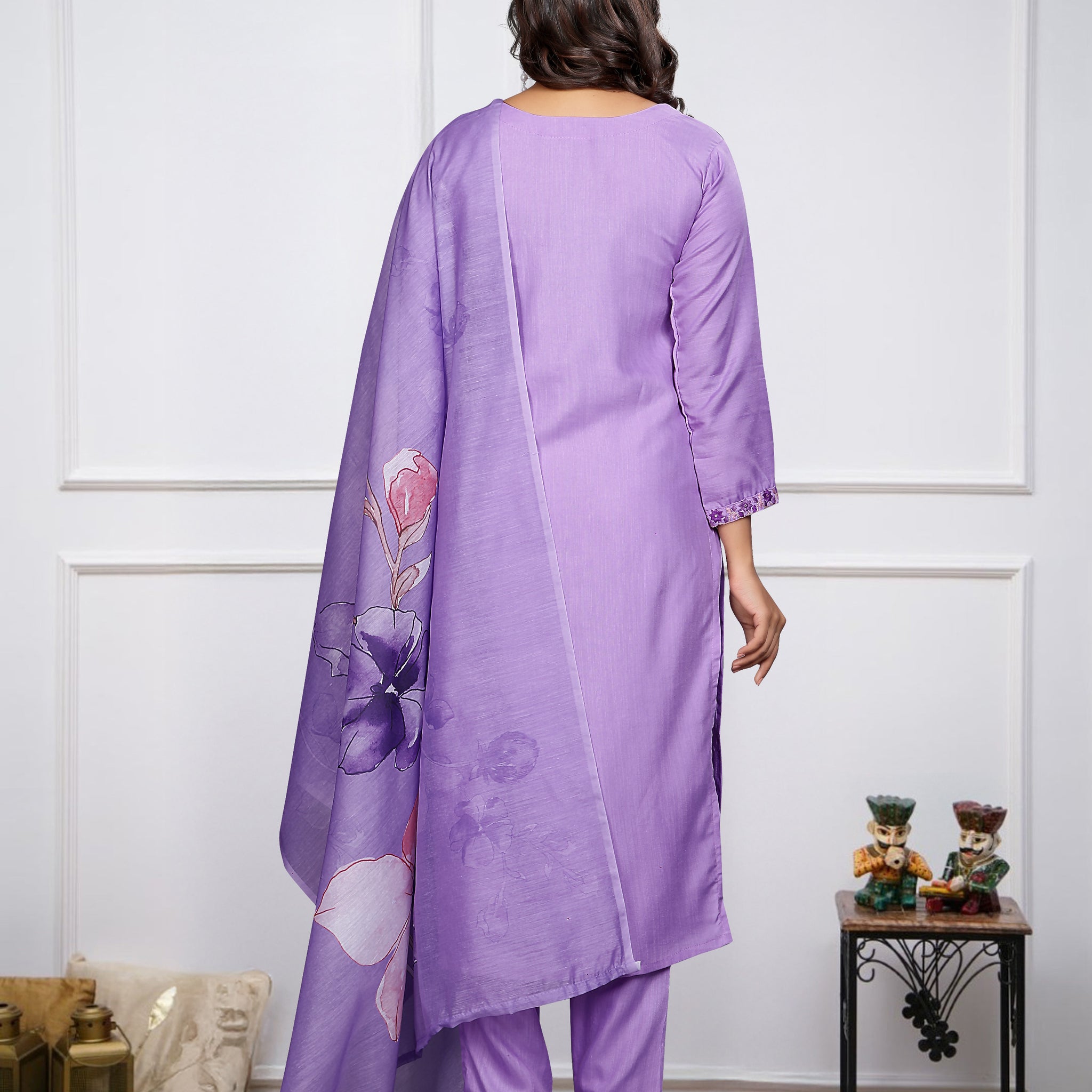 Soft Rayon Embroidered Kurta Set With Dupatta