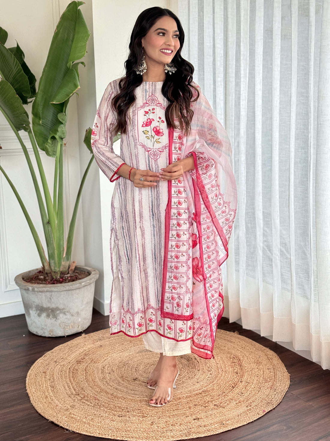 Pure Musline Kurta Set With Dupatta