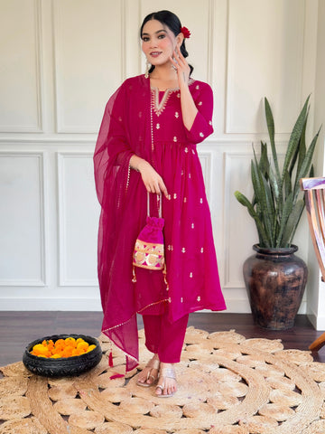 Vichtra  Kurta Set With Dupatta