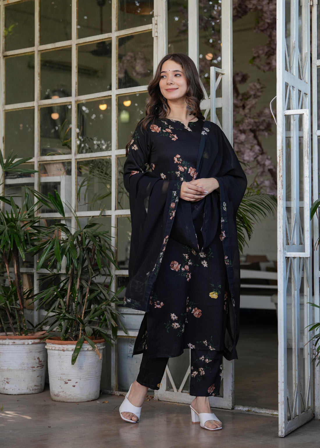 Silk Printed Kurta Set With Nazmeen Dupatta