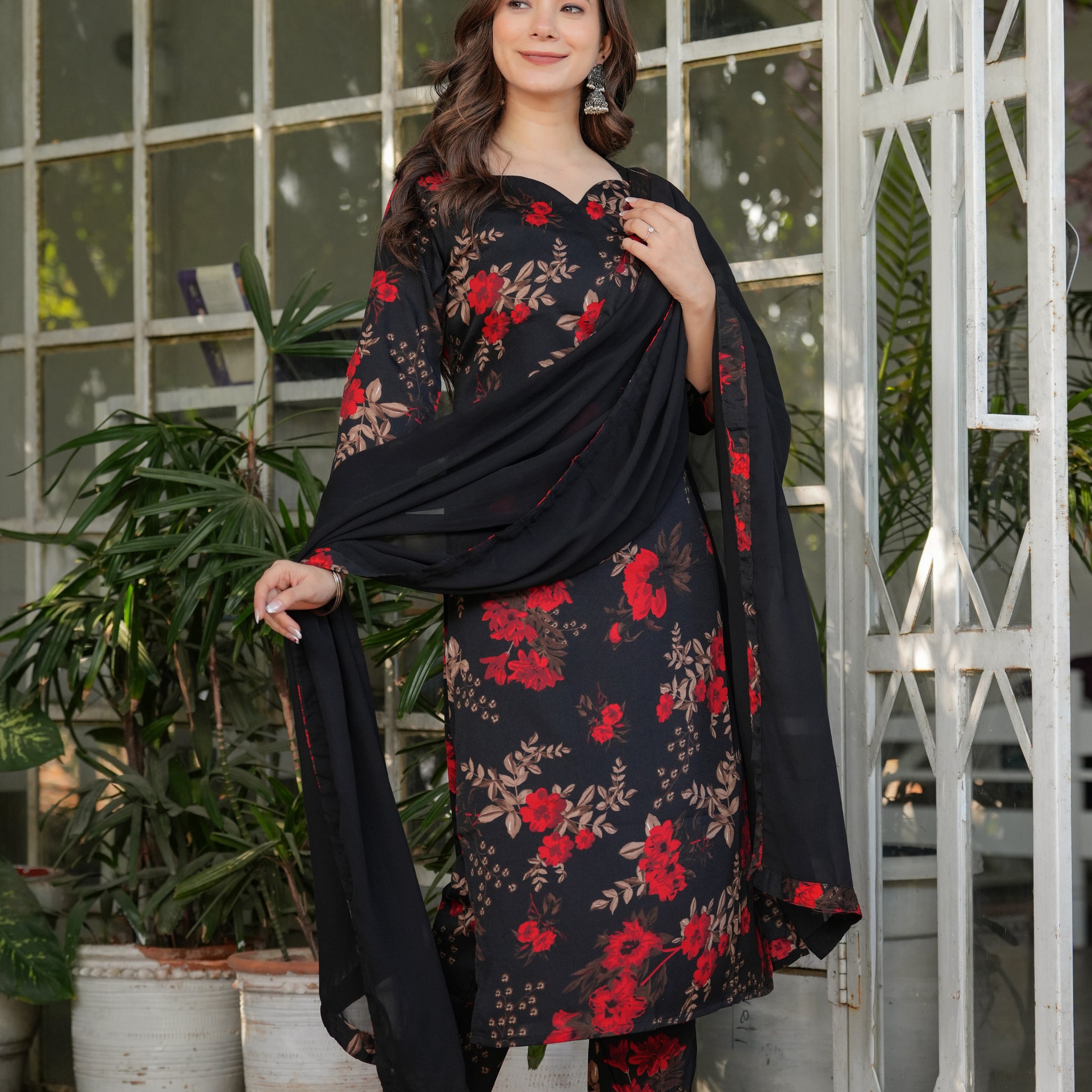 Silk Bleand Printed With Nazmeen Dupatta