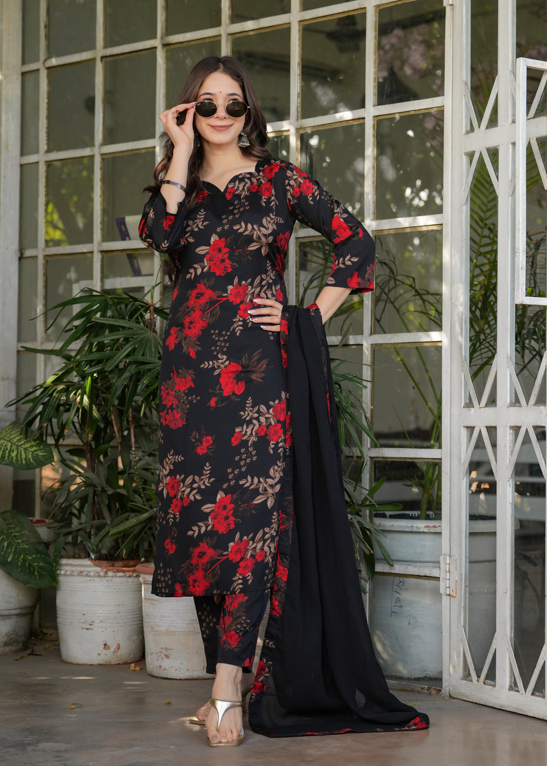 Silk Bleand Printed With Nazmeen Dupatta