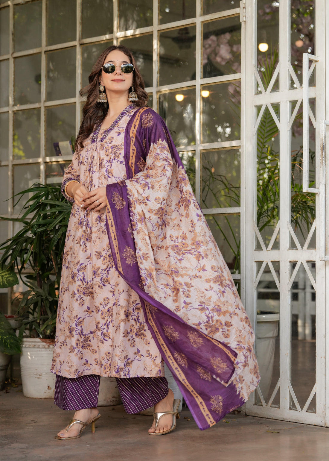 Pure Cotton Printed Kurta Set With Chanderi Cotton Dupatta