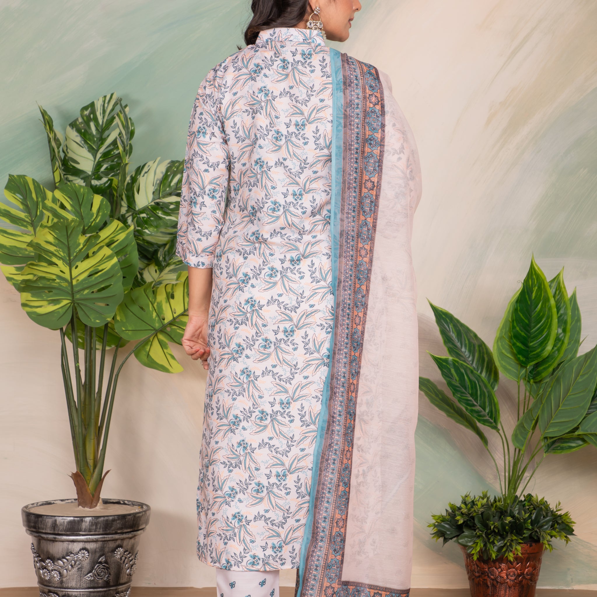 Rayon Kurta Set With Printed Dupatta