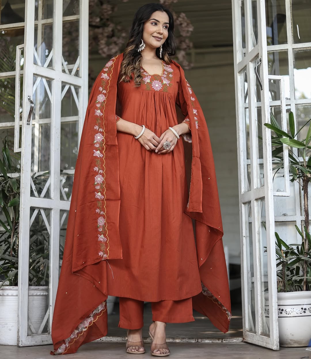 Premium Printed Crepe Kurta Set With Dupatta