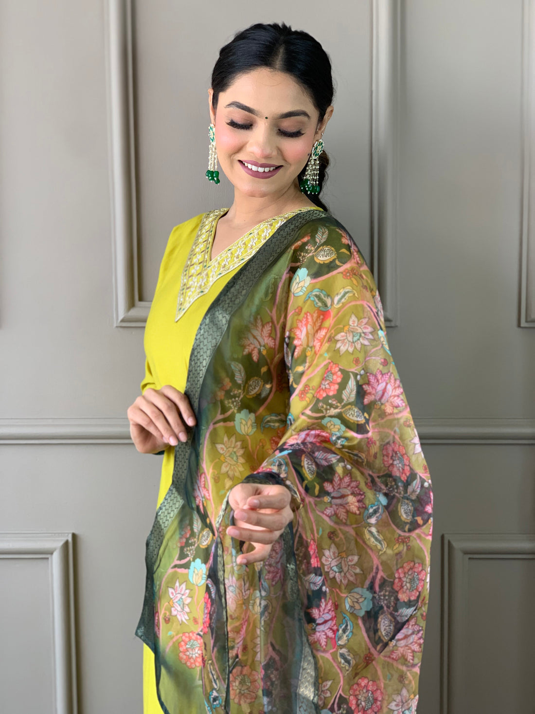 Viscose Chanderi Kurta Set With Dupatta