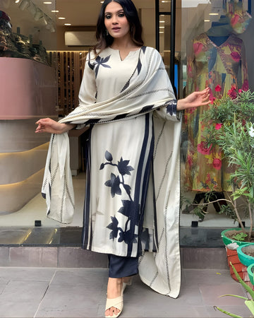 Reyon Kurta Set With Dupatta