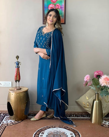 Rayon Slub Kurta Set With Dupatta