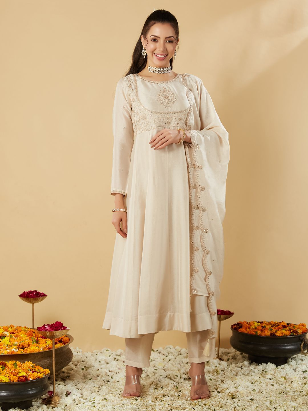 Graceful Muslin Printed Kurta Set with Chanderi Dupatta ✨