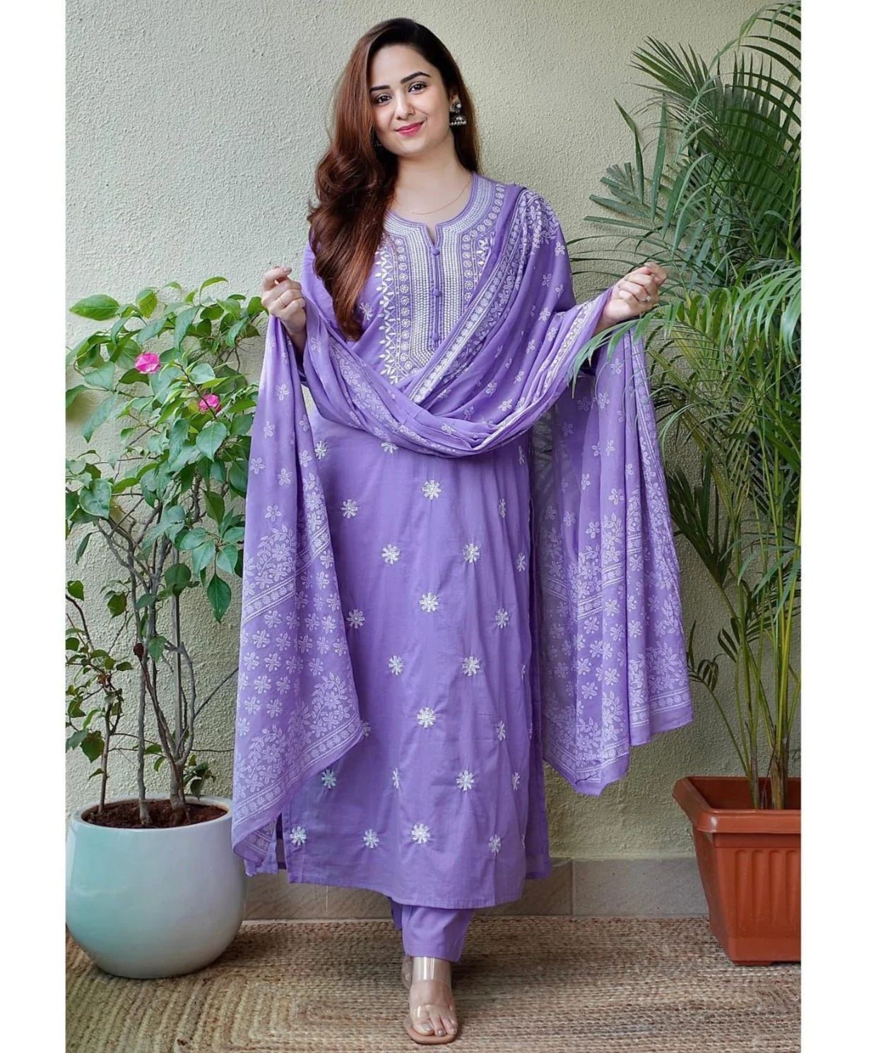 Pure Cotton Kurta Set With Dupatta