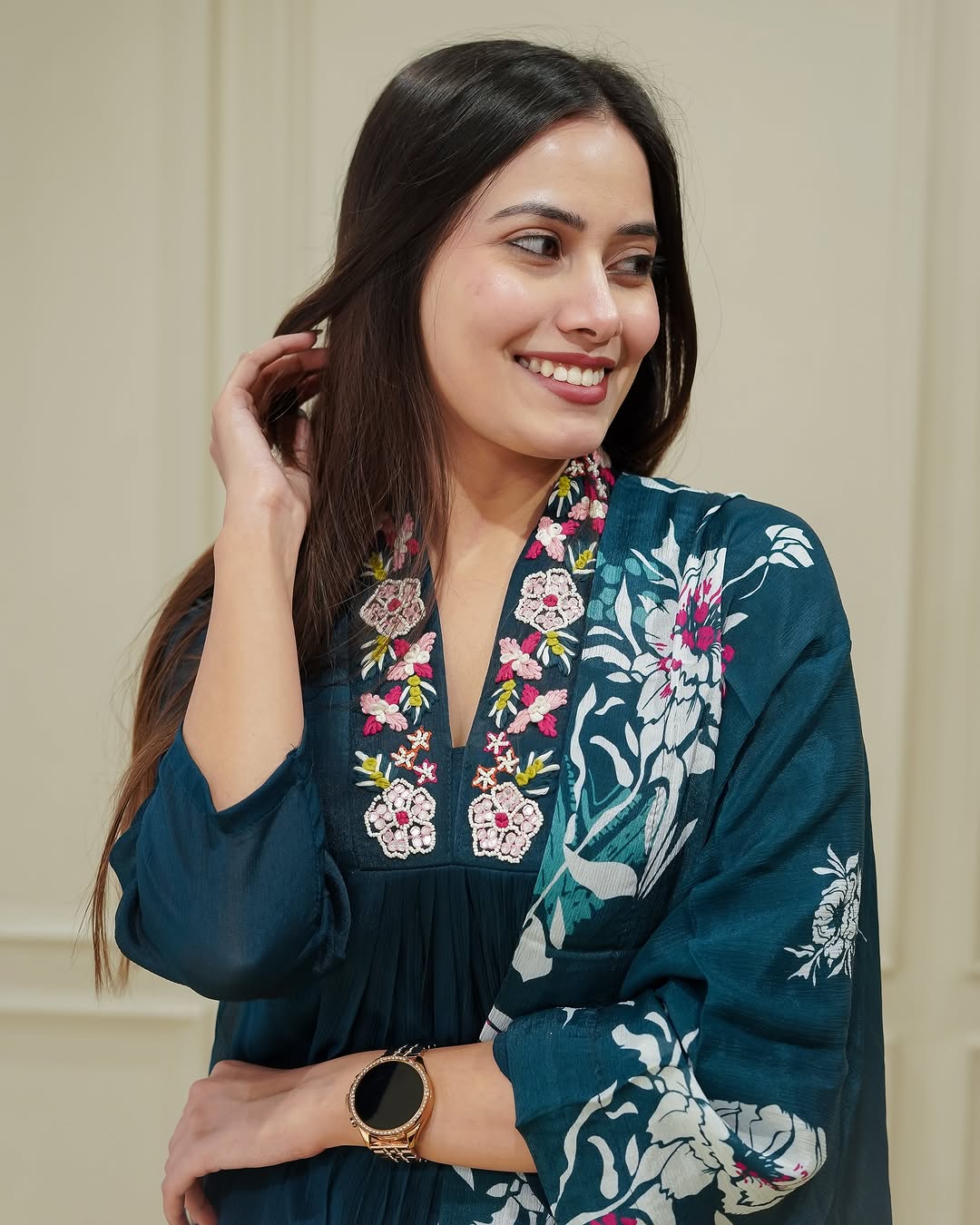 Elevate your ethnic wardrobe with the Ethnic Anarkali Set